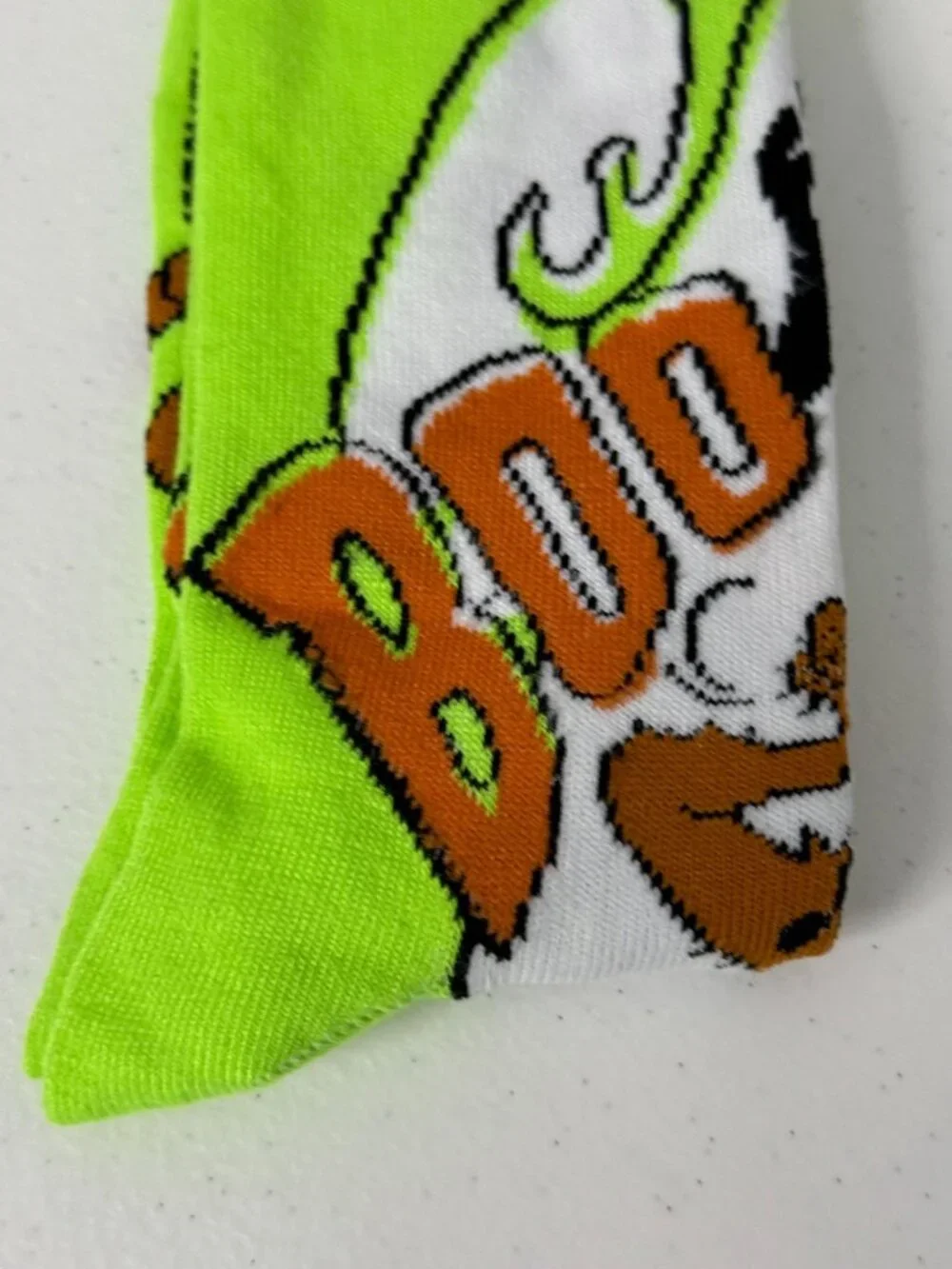 Scooby-Doo Boo Ghost Halloween Green Crew Socks Size 6-12 NWT